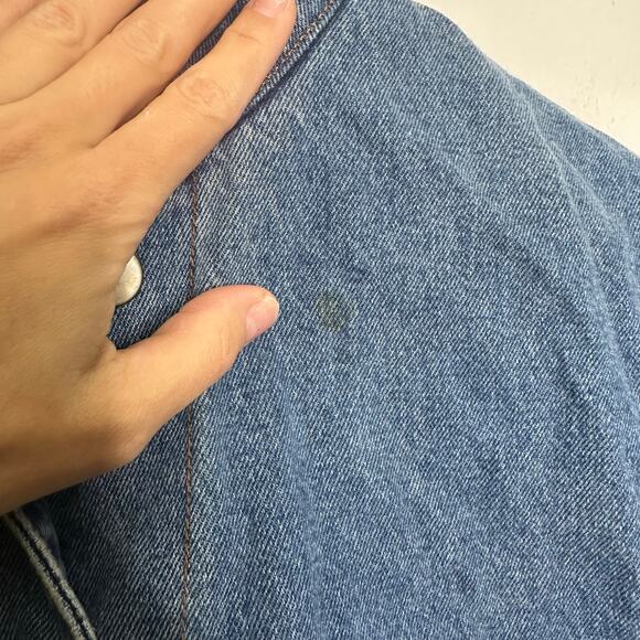 Vintage 1990s Outbrook xs small denim chore coat jacket - Picture 6 of 8